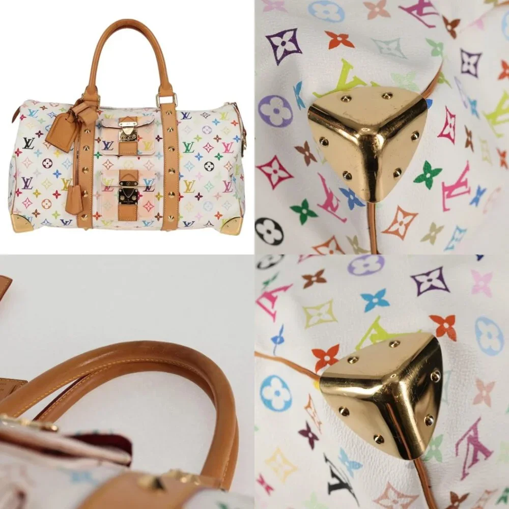 LOUIS VUITTON Monogram Multicolor Keepall 45 Bag White M92641 LV Auth 126488V - Picture 14 of 15